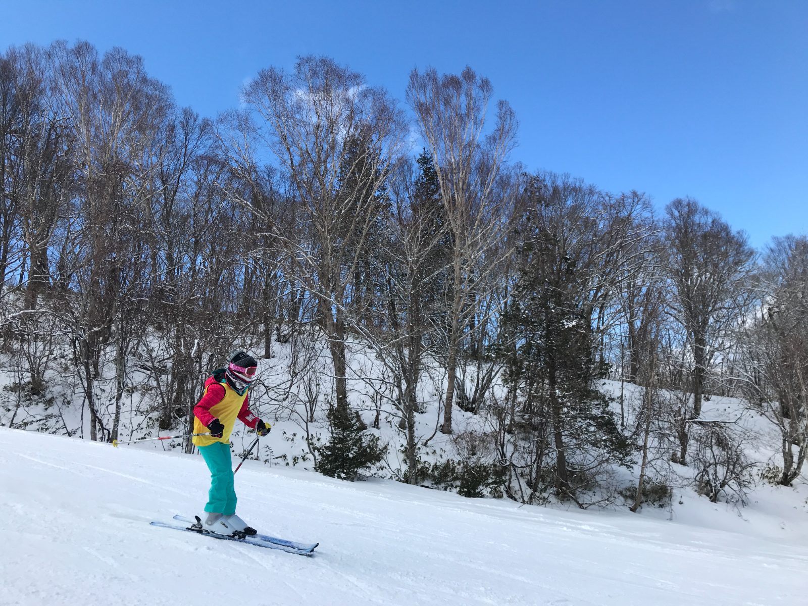 雪山でのスキー体験